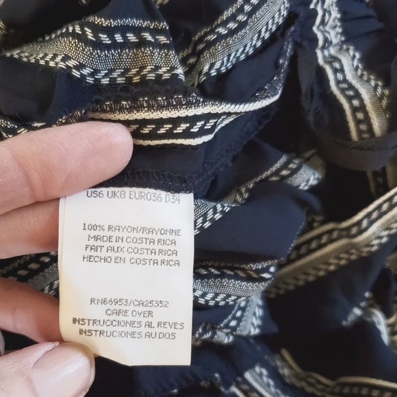 Nipon Studio - Navy/White Rayon Slacks, Size 6 - Picture 4 of 6